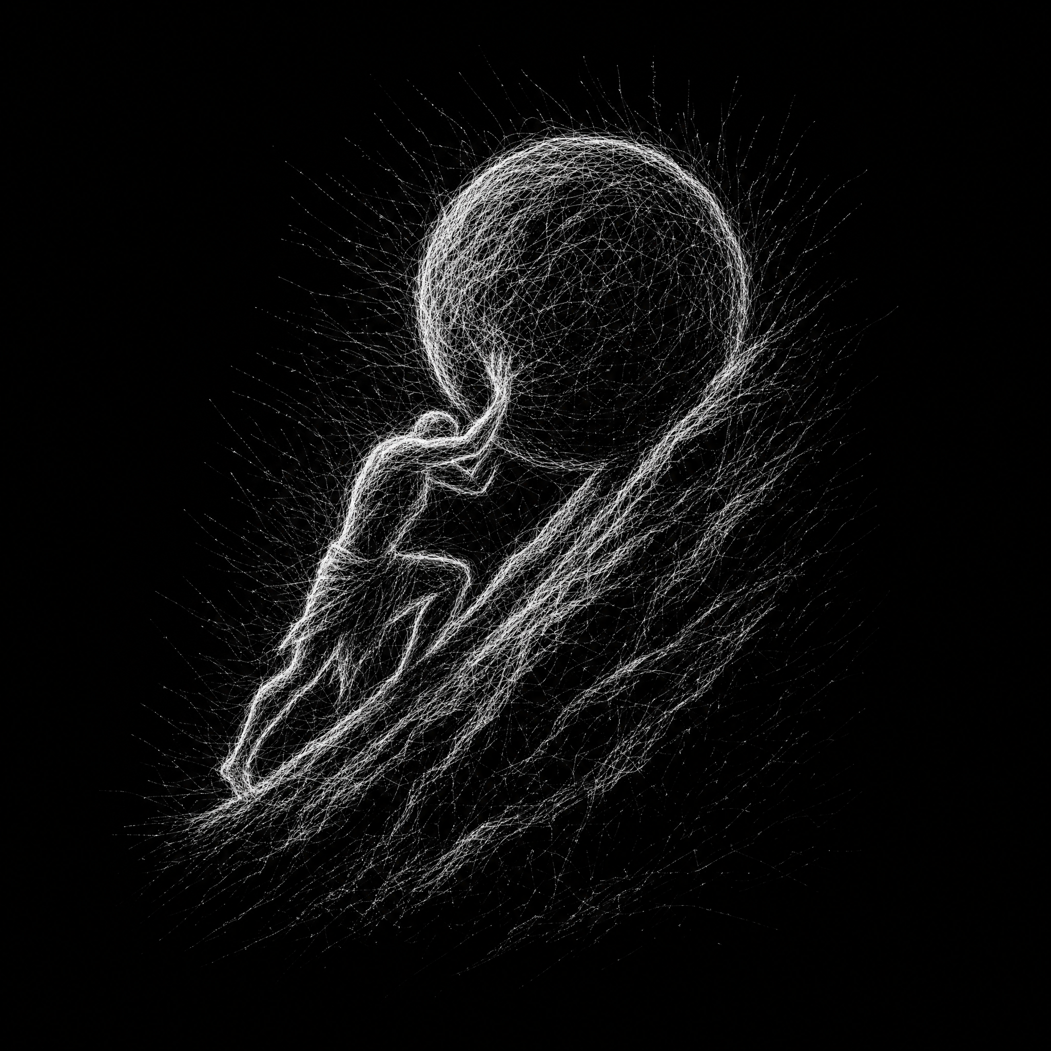 A lone figure straining against a steep climb, the spirit of striving